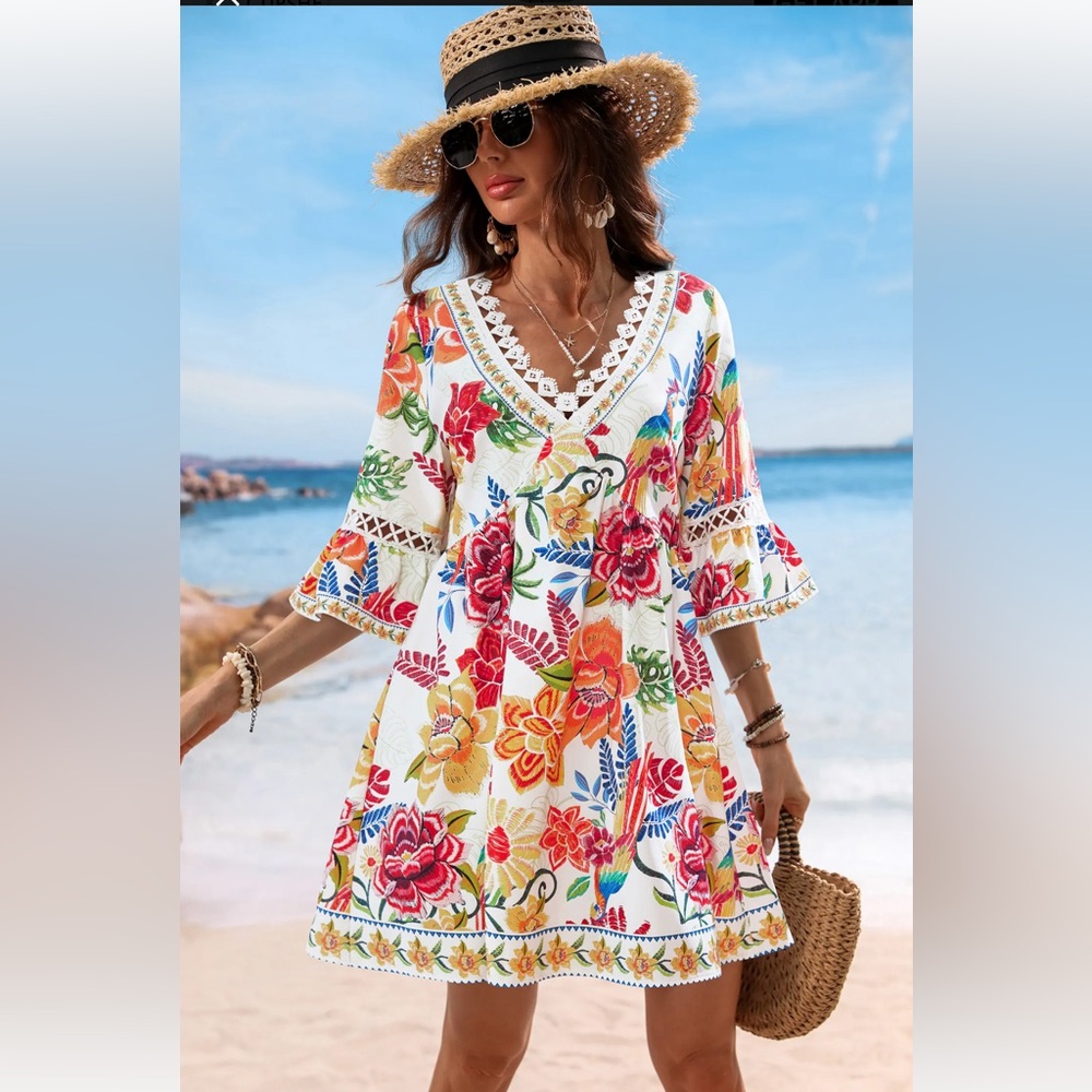 Cupshe Field Notes Floral Mini Dress